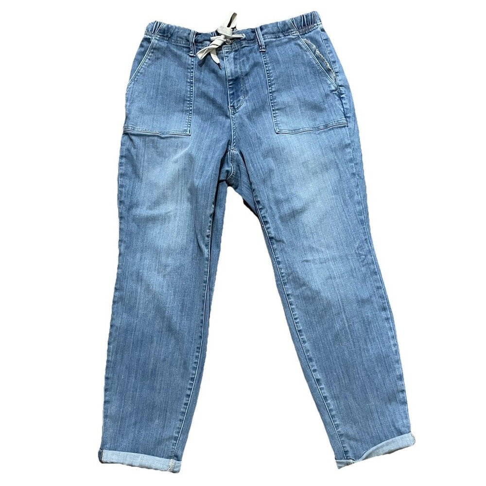 Judy Blue High Waist Pull On Denim Joggers Women's 14W Medium Wash Stretch